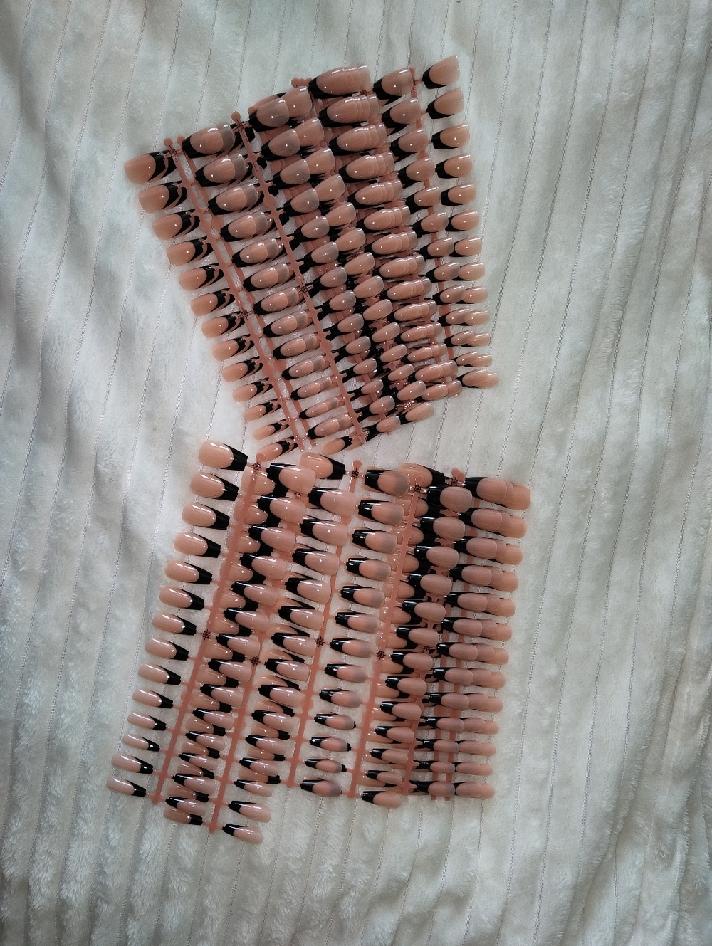 500+ Pcs 18 Sets Black Nude French Coffin Ballerina Gel Salon Press Nails Tips